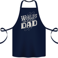 Worlds Okayest Dad Funny Fathers Day Cotton Apron 100% Organic Navy Blue