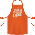 Worlds Okayest Dad Funny Fathers Day Cotton Apron 100% Organic Orange