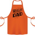 Worlds Okayest Dad Funny Fathers Day Cotton Apron 100% Organic Orange