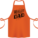 Worlds Okayest Dad Funny Fathers Day Cotton Apron 100% Organic Orange