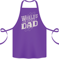 Worlds Okayest Dad Funny Fathers Day Cotton Apron 100% Organic Purple