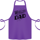 Worlds Okayest Dad Funny Fathers Day Cotton Apron 100% Organic Purple