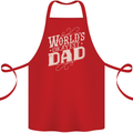 Worlds Okayest Dad Funny Fathers Day Cotton Apron 100% Organic Red