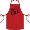 Worlds Okayest Dad Funny Fathers Day Cotton Apron 100% Organic Red