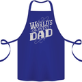 Worlds Okayest Dad Funny Fathers Day Cotton Apron 100% Organic Royal Blue