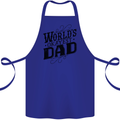 Worlds Okayest Dad Funny Fathers Day Cotton Apron 100% Organic Royal Blue