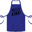Worlds Okayest Dad Funny Fathers Day Cotton Apron 100% Organic Royal Blue