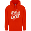 Worlds Okayest Dad Funny Fathers Day Mens 80% Cotton Hoodie Bright Red