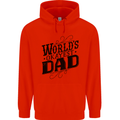 Worlds Okayest Dad Funny Fathers Day Mens 80% Cotton Hoodie Bright Red