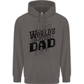 Worlds Okayest Dad Funny Fathers Day Mens 80% Cotton Hoodie Charcoal