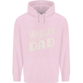 Worlds Okayest Dad Funny Fathers Day Mens 80% Cotton Hoodie Light Pink