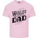 Worlds Okayest Dad Funny Fathers Day Mens Cotton T-Shirt Tee Top Light Pink