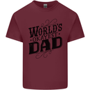 Worlds Okayest Dad Funny Fathers Day Mens Cotton T-Shirt Tee Top Maroon