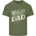 Worlds Okayest Dad Funny Fathers Day Mens Cotton T-Shirt Tee Top Military Green