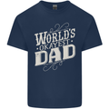 Worlds Okayest Dad Funny Fathers Day Mens Cotton T-Shirt Tee Top Navy Blue