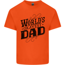 Worlds Okayest Dad Funny Fathers Day Mens Cotton T-Shirt Tee Top Orange