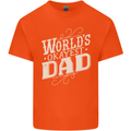 Worlds Okayest Dad Funny Fathers Day Mens Cotton T-Shirt Tee Top Orange