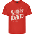 Worlds Okayest Dad Funny Fathers Day Mens Cotton T-Shirt Tee Top Red