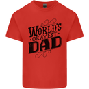 Worlds Okayest Dad Funny Fathers Day Mens Cotton T-Shirt Tee Top Red
