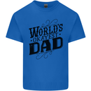 Worlds Okayest Dad Funny Fathers Day Mens Cotton T-Shirt Tee Top Royal Blue