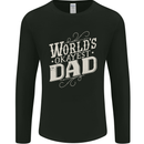 Worlds Okayest Dad Funny Fathers Day Mens Long Sleeve T-Shirt Black