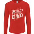Worlds Okayest Dad Funny Fathers Day Mens Long Sleeve T-Shirt Red