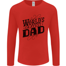 Worlds Okayest Dad Funny Fathers Day Mens Long Sleeve T-Shirt Red