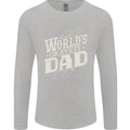Worlds Okayest Dad Funny Fathers Day Mens Long Sleeve T-Shirt Sports Grey