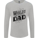Worlds Okayest Dad Funny Fathers Day Mens Long Sleeve T-Shirt Sports Grey