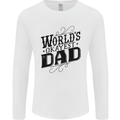 Worlds Okayest Dad Funny Fathers Day Mens Long Sleeve T-Shirt White