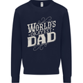 Worlds Okayest Dad Funny Fathers Day Mens Sweatshirt Jumper Navy Blue