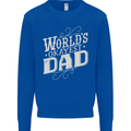 Worlds Okayest Dad Funny Fathers Day Mens Sweatshirt Jumper Royal Blue