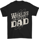 Worlds Okayest Dad Funny Fathers Day Mens T-Shirt Cotton Gildan Black