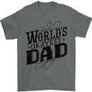 Worlds Okayest Dad Funny Fathers Day Mens T-Shirt Cotton Gildan Charcoal