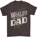 Worlds Okayest Dad Funny Fathers Day Mens T-Shirt Cotton Gildan Dark Chocolate