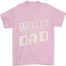 Worlds Okayest Dad Funny Fathers Day Mens T-Shirt Cotton Gildan Light Pink
