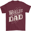 Worlds Okayest Dad Funny Fathers Day Mens T-Shirt Cotton Gildan Maroon