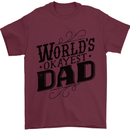 Worlds Okayest Dad Funny Fathers Day Mens T-Shirt Cotton Gildan Maroon