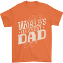 Worlds Okayest Dad Funny Fathers Day Mens T-Shirt Cotton Gildan Orange
