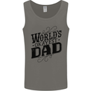 Worlds Okayest Dad Funny Fathers Day Mens Vest Tank Top Charcoal