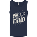 Worlds Okayest Dad Funny Fathers Day Mens Vest Tank Top Navy Blue