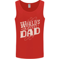 Worlds Okayest Dad Funny Fathers Day Mens Vest Tank Top Red