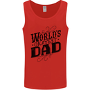 Worlds Okayest Dad Funny Fathers Day Mens Vest Tank Top Red