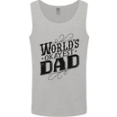 Worlds Okayest Dad Funny Fathers Day Mens Vest Tank Top Sports Grey
