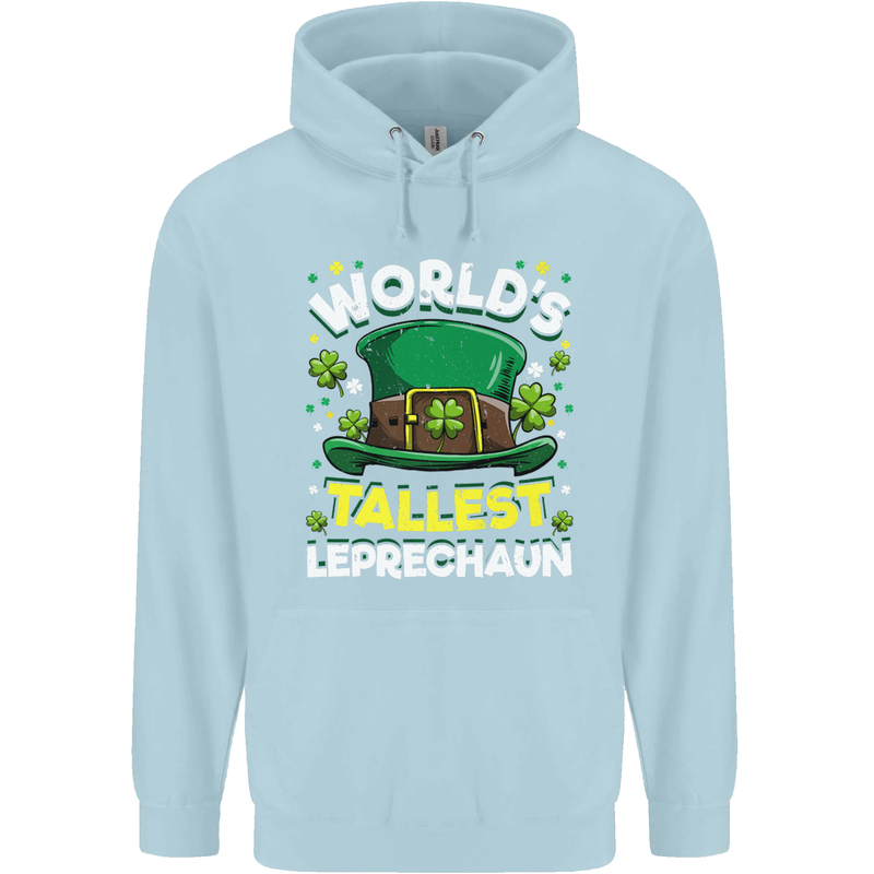 Worlds Tallest Leprechaun St Patricks Day Childrens Kids Hoodie Light Blue