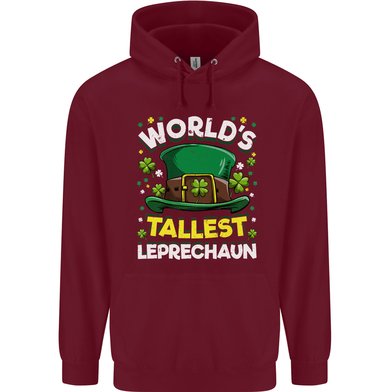 Worlds Tallest Leprechaun St Patricks Day Childrens Kids Hoodie Maroon