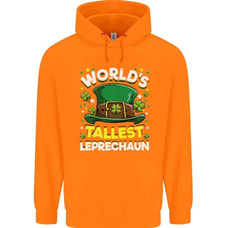 Worlds Tallest Leprechaun St Patricks Day Childrens Kids Hoodie Orange