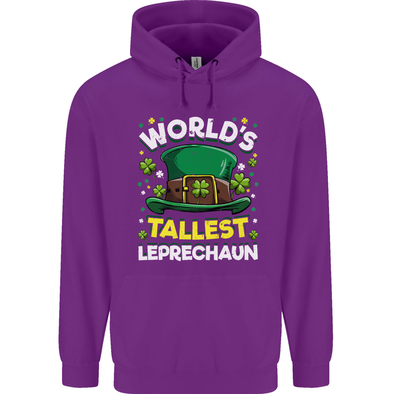 Worlds Tallest Leprechaun St Patricks Day Childrens Kids Hoodie Purple