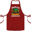 Worlds Tallest Leprechaun St Patricks Day Cotton Apron 100% Organic Maroon