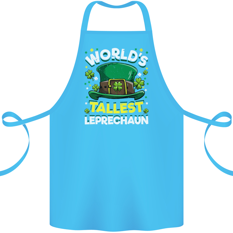 Worlds Tallest Leprechaun St Patricks Day Cotton Apron 100% Organic Turquoise